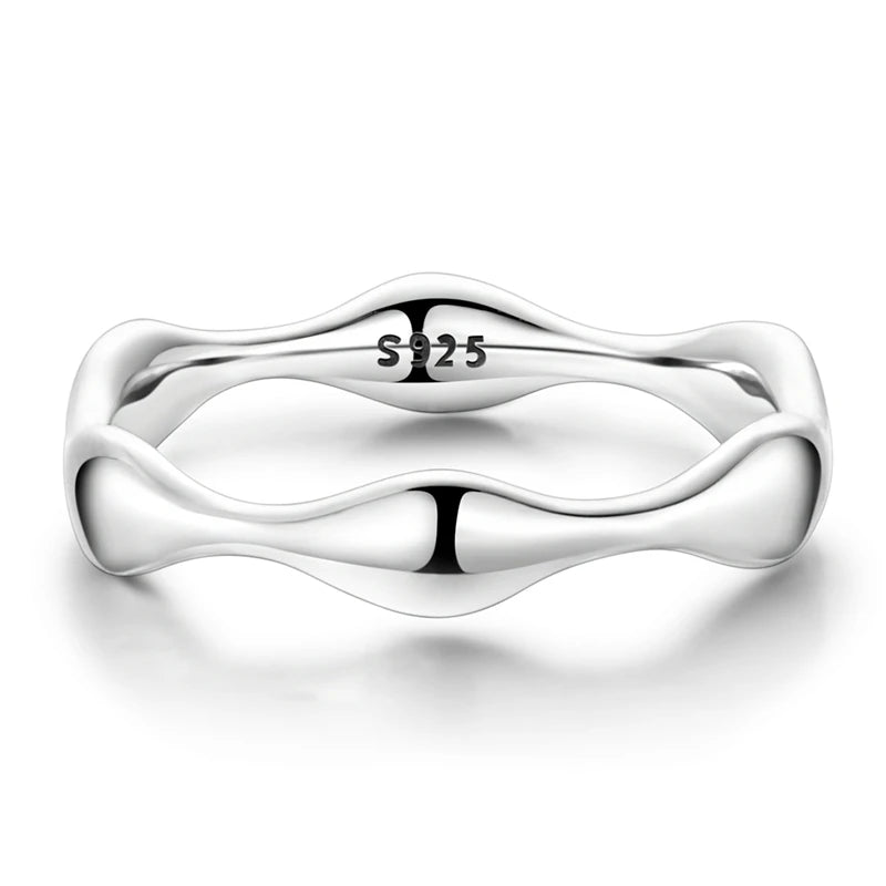 Liquid Droplet Minimalist Ring in Solid Sterling Silver