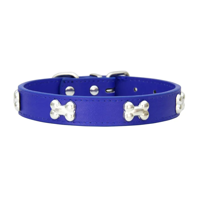 Bone Leather Durable Pet Dog Collar
