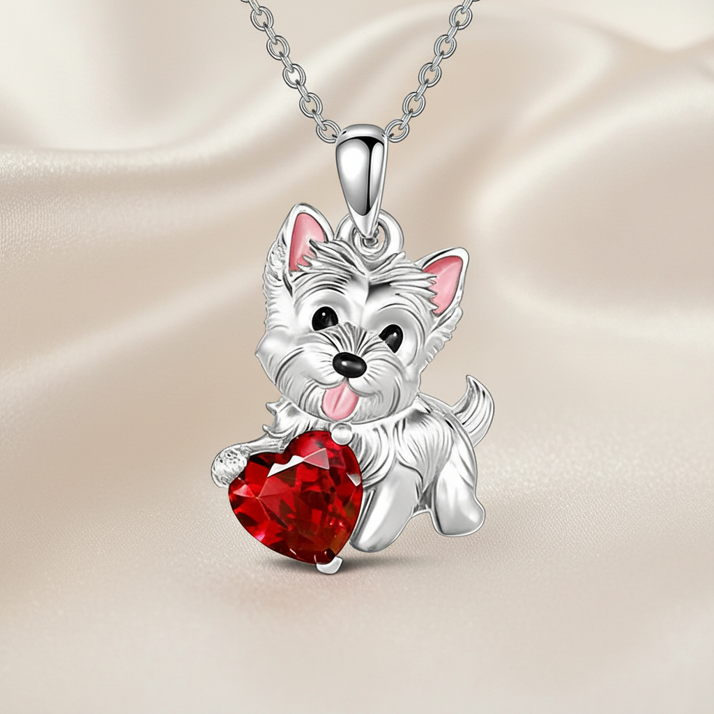 Collection of Dog Pendant Necklaces VARIOUS BREEDS Made with Zinc Alloy & CZ Diamonds