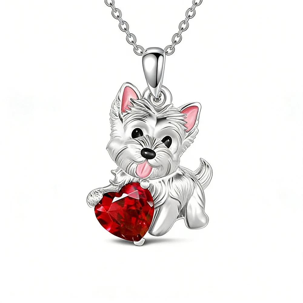 Collection of Dog Pendant Necklaces VARIOUS BREEDS Made with Zinc Alloy & CZ Diamonds