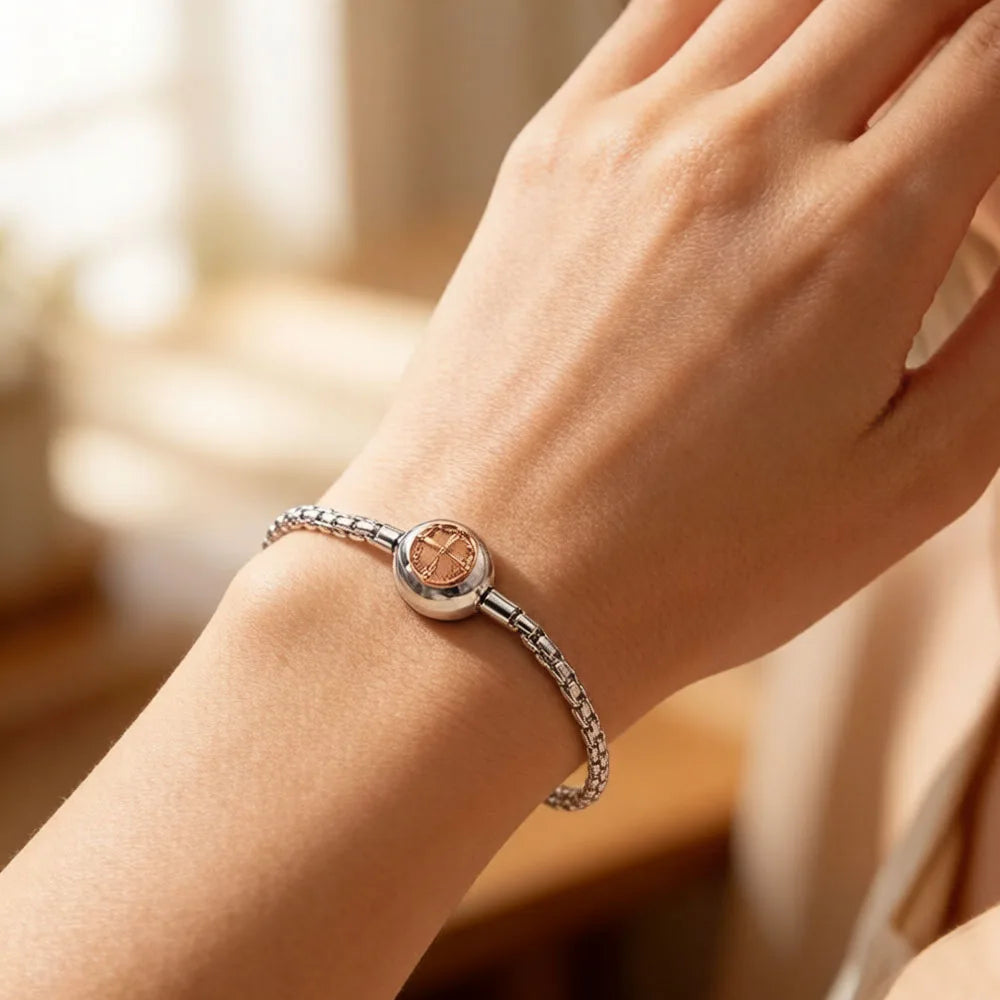 Rose Gold Link Chain Bracelet in 925 Sterling Silver