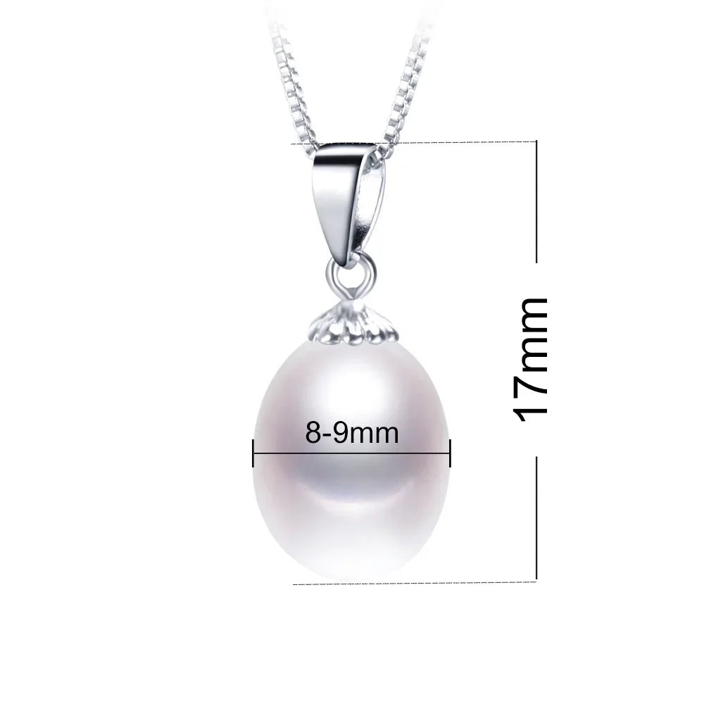 925 Sterling Silver Necklace Genuine Freshwater Pearl Pendant