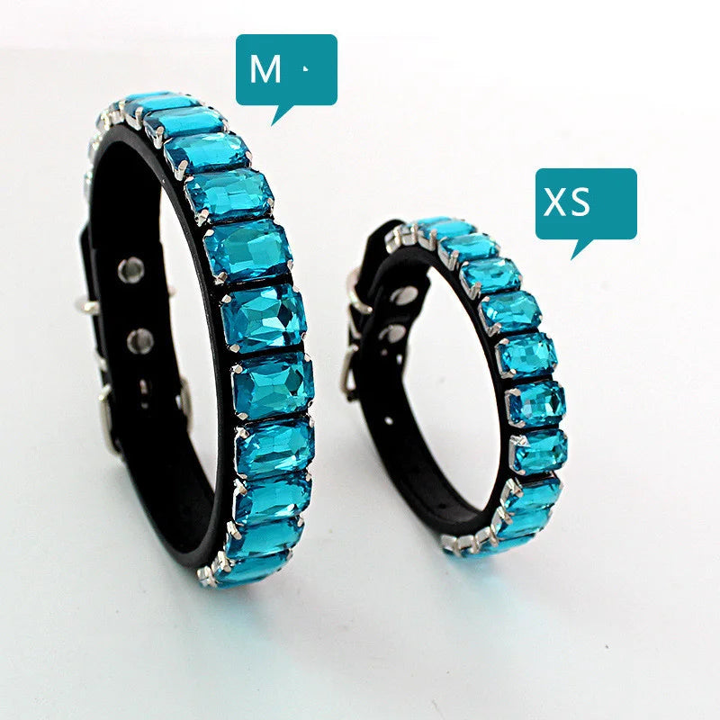 Hot Bling Dog Collars with PU Leather & Rhinestones