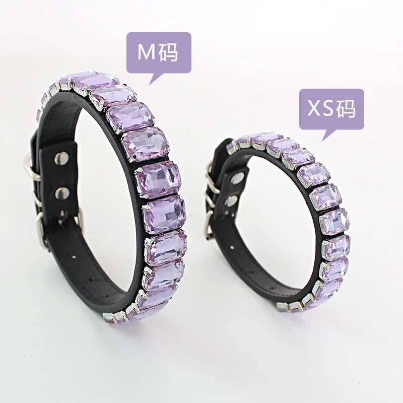 Hot Bling Dog Collars with PU Leather & Rhinestones