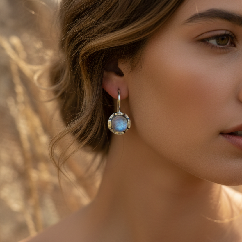 Copper Waterdrop Moonstone Pendant Earrings Selection