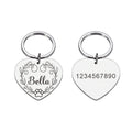 Stainless Steel Heart Pet ID Name Tag Customizable