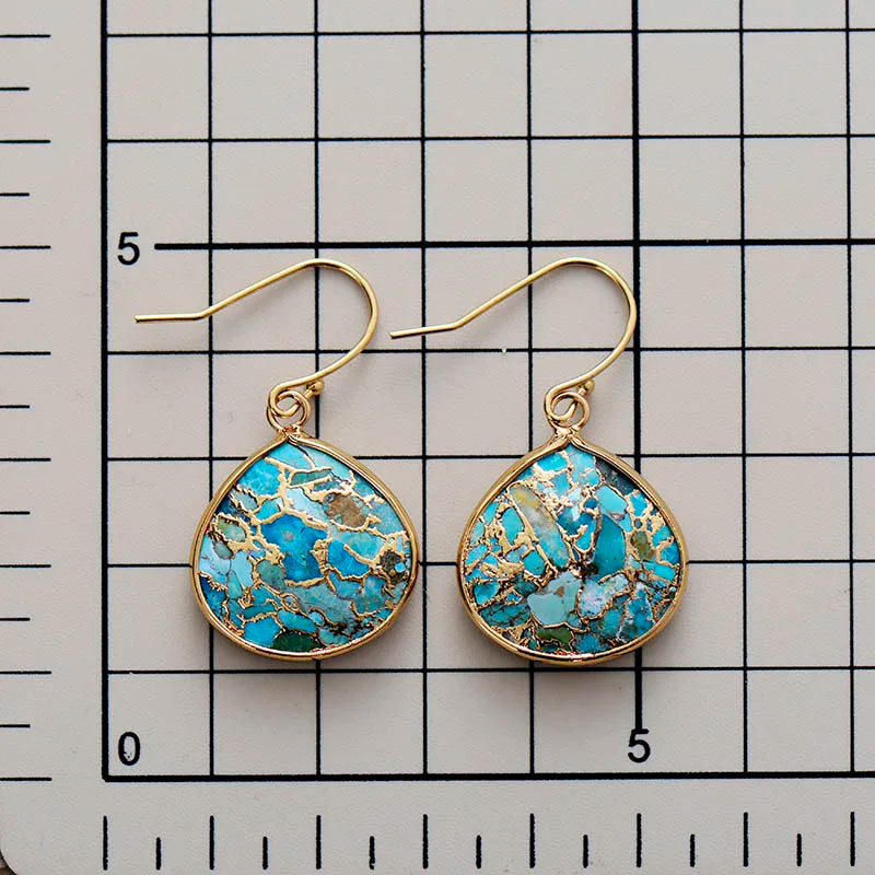 Teardrop Turquoise Cooper Earrings