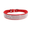 PU Leather Collars for Dogs with Zinc Alloy Buckle & Rhinestones