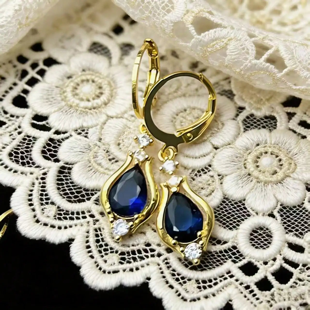 Stainless Steel Water Drop CZ Earrings