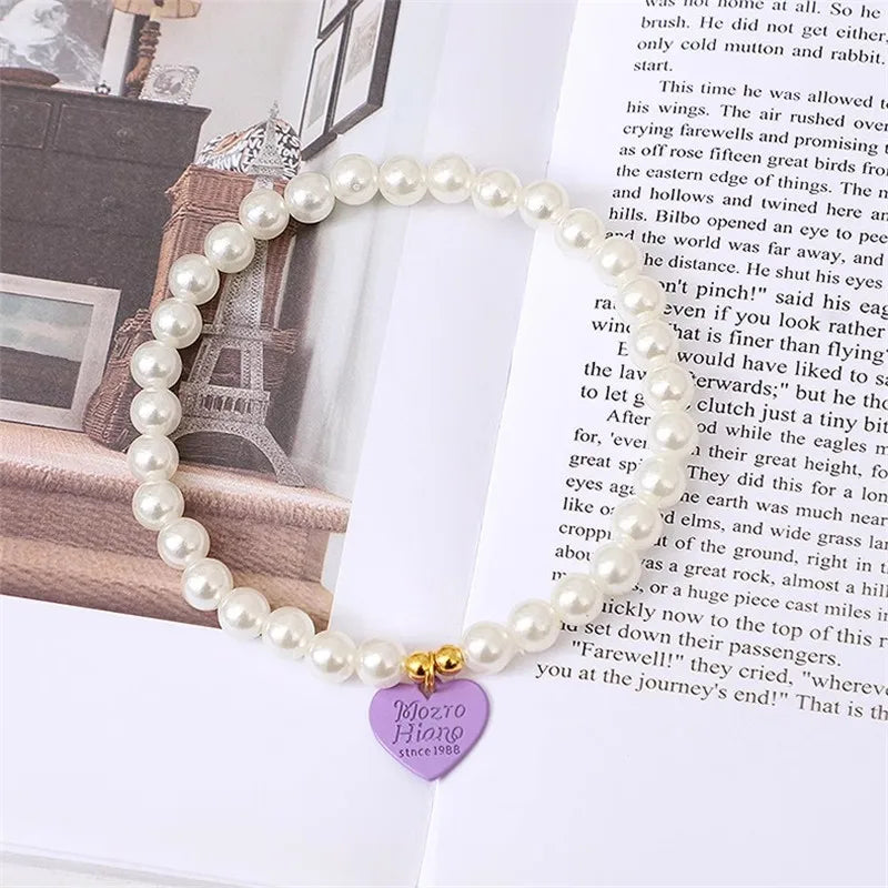Customizable Heart Alloy Pendant Colorful Resin Bead Necklace for Cats & Dogs - Name Tag