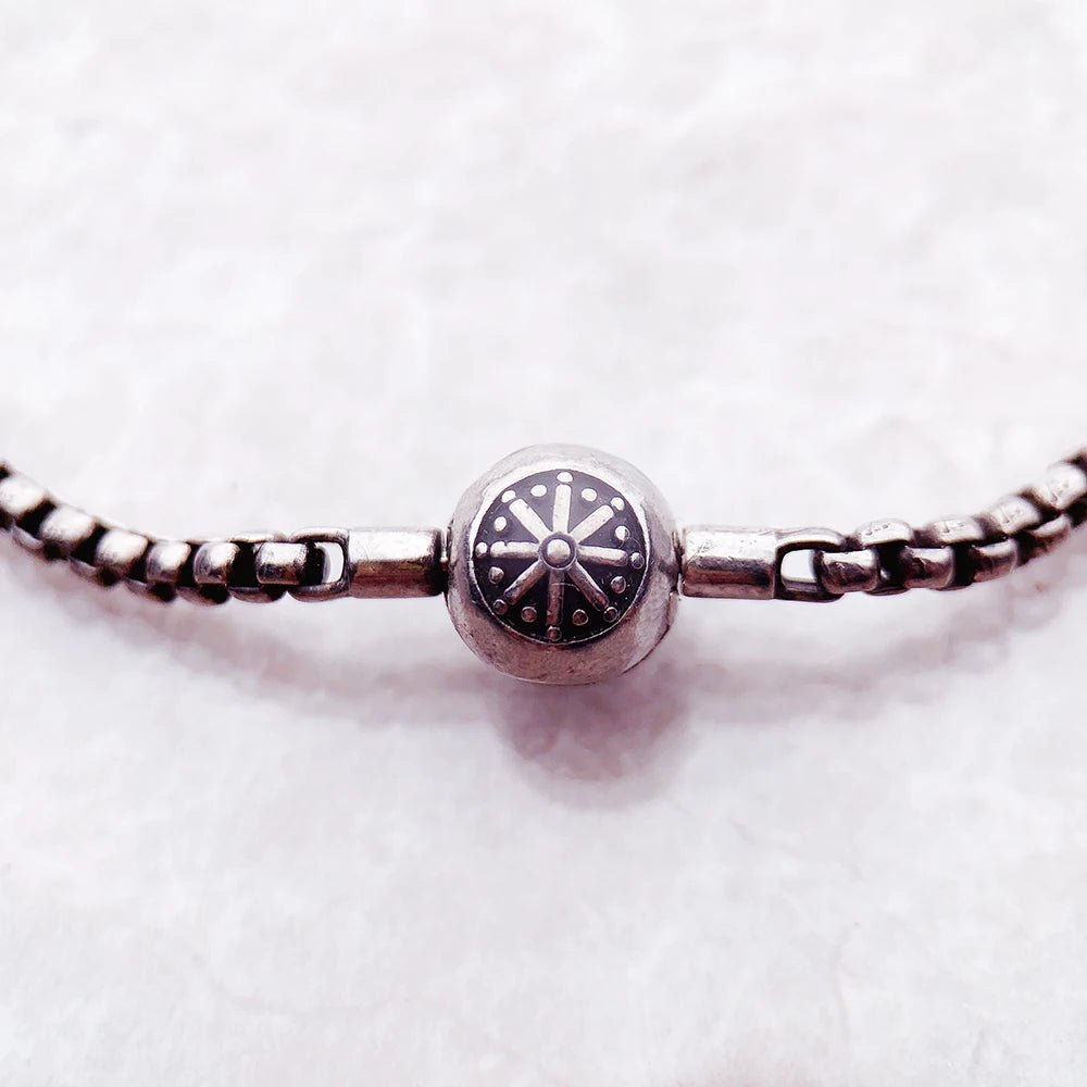 Vintage Inspired Karma Chain Bracelet in 925 Sterling Silver