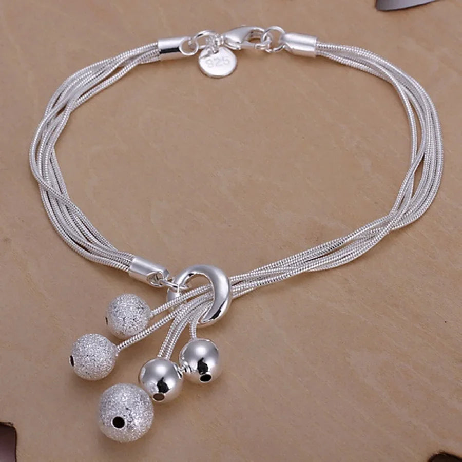 Selection of 925 Sterling Silver Chain Bracelets