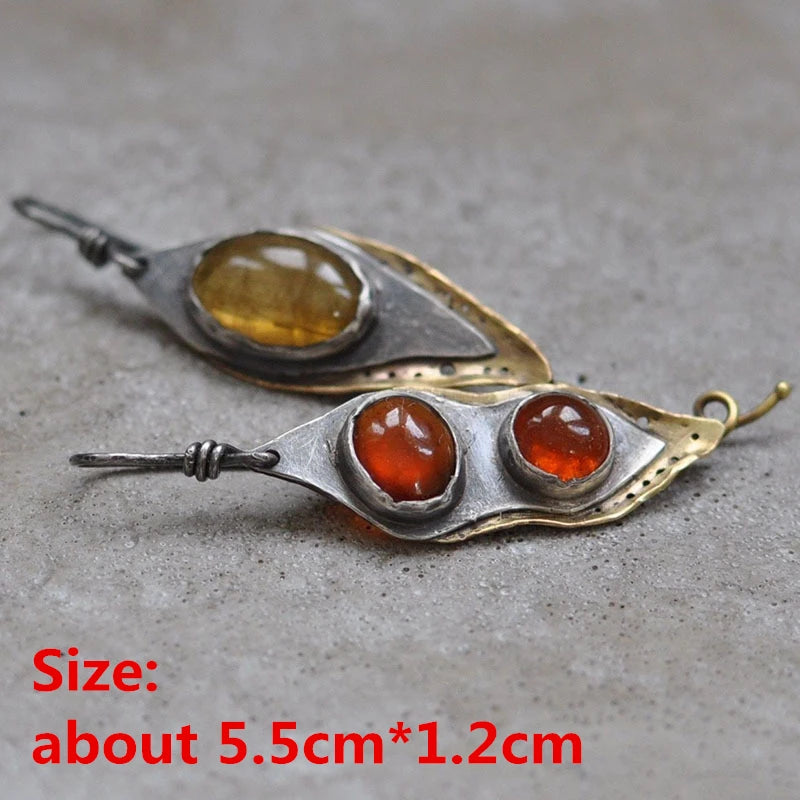 Unique Collection of Zinc Alloy Resin Dangle Earrings - Geometric Asymmetric Boho Trendy