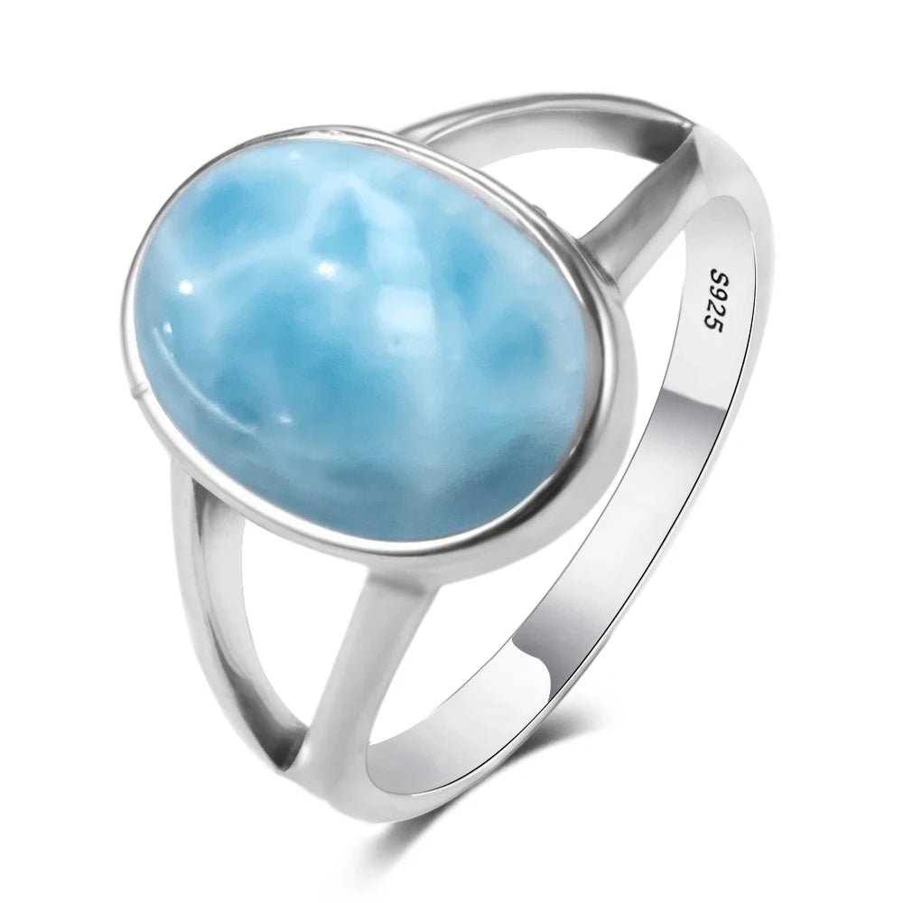 925 Sterling Silver Ring Natural 8-10mm Moonstone Ring