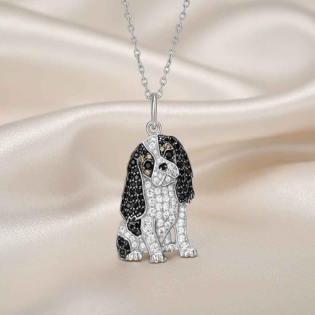Collection of Dog Pendant Necklaces in Zinc Alloy with CZ Stones - Choose Your Favorite Breed