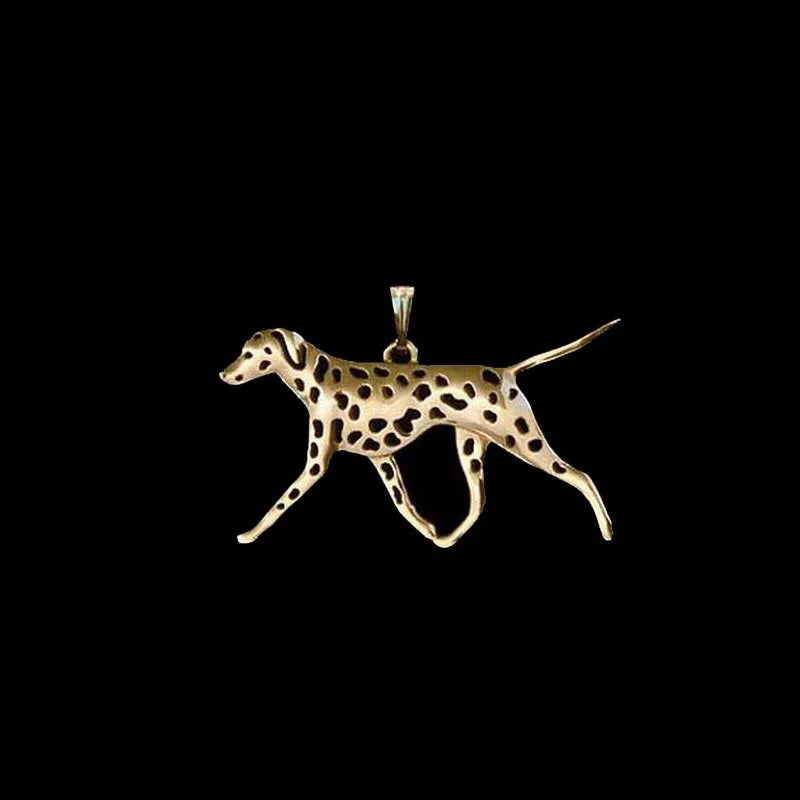 Dalmatian Moving Dog Pendant Gold/Silver Plated Zinc Alloy