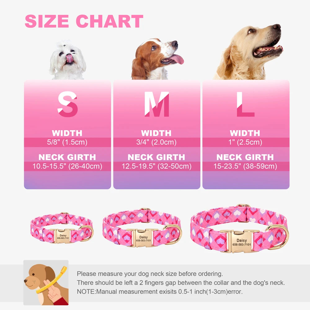 Customizable Dog Collar with Metal ID Buckle