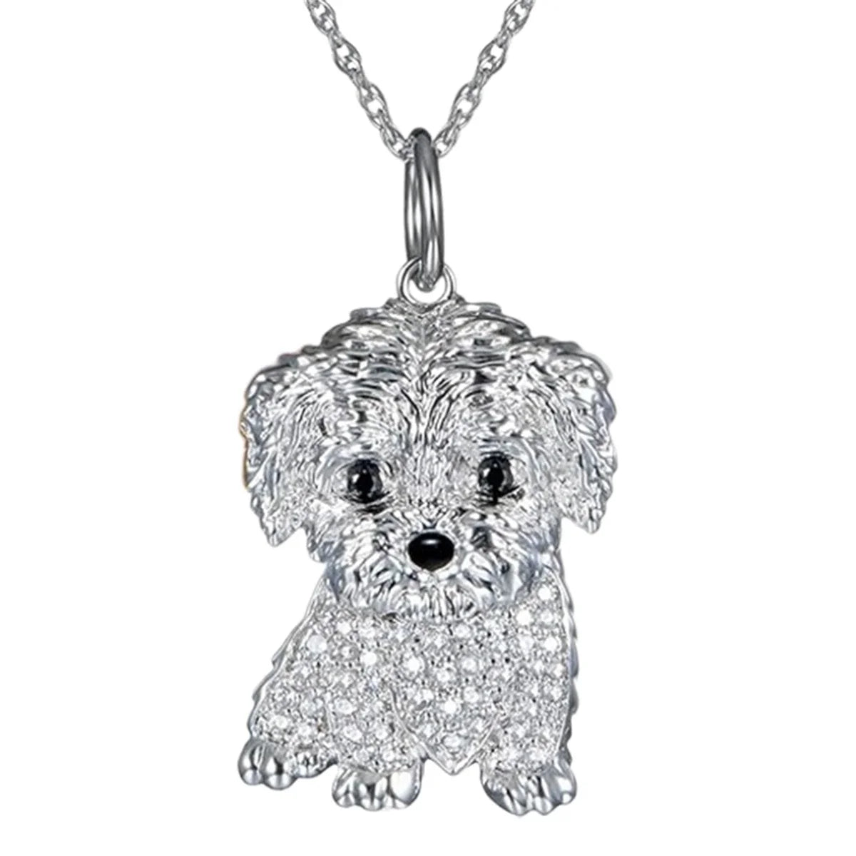 Collection of Dog Pendant Necklaces VARIOUS BREEDS Made with Zinc Alloy & CZ Diamonds