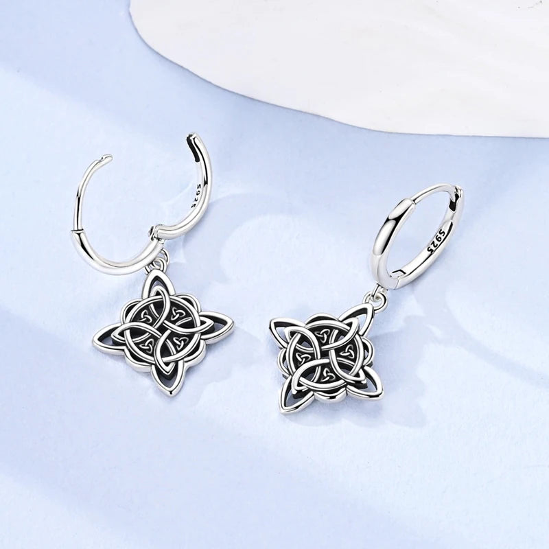 Celtic Knot Hoop Earrings in 925 Sterling Silver