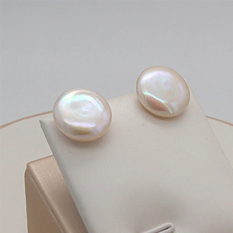 925 Sterling Silver Natural Pearl Stud Earrings
