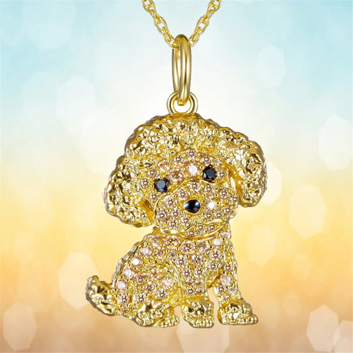 Collection of Dog Pendant Necklaces in Zinc Alloy with CZ Stones - Choose Your Favorite Breed