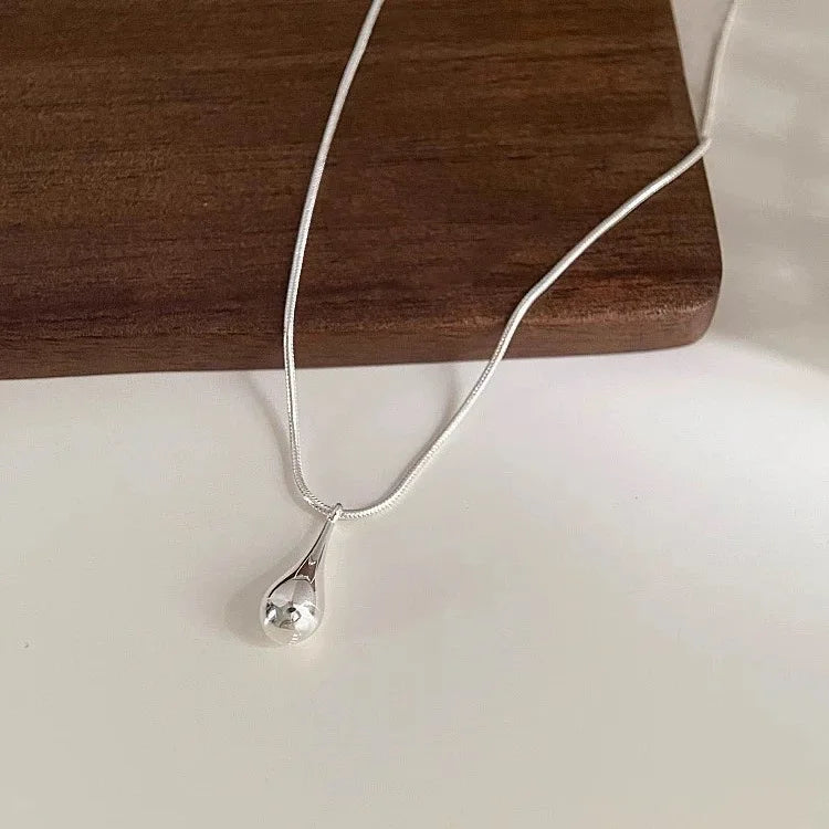 925 Sterling Silver Teardrop Minimalist Necklace