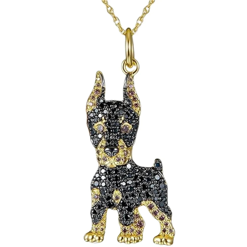 Collection of Dog Pendant Necklaces VARIOUS BREEDS Made with Zinc Alloy & CZ Diamonds
