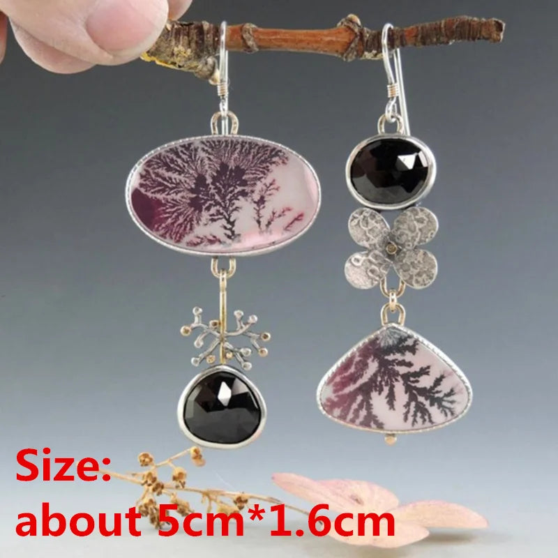 Unique Collection of Zinc Alloy Resin Dangle Earrings - Geometric Asymmetric Boho Trendy