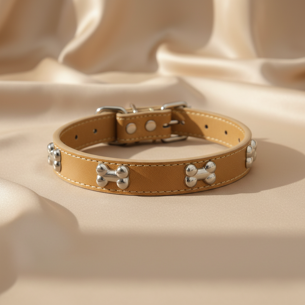 Bone Leather Durable Pet Dog Collar