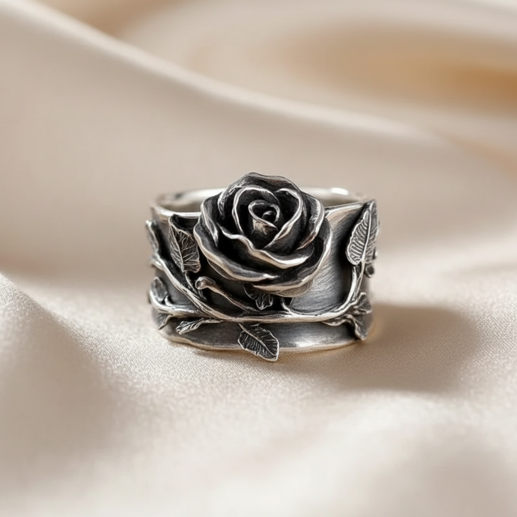 Selection of 5 Unusual Bold CZ Alloy Rings Pearl Rose