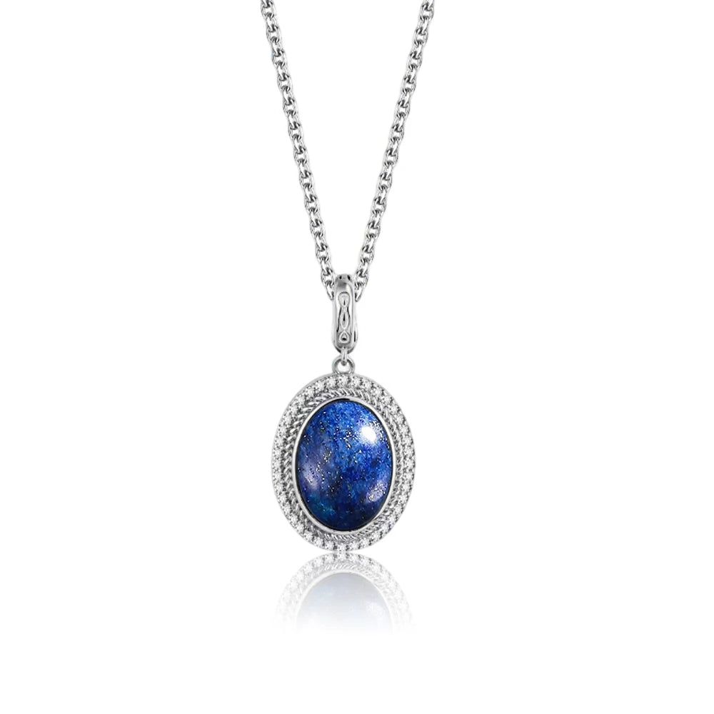 925 Sterling Silver Natural Moonstone Pendant & Earrings Set