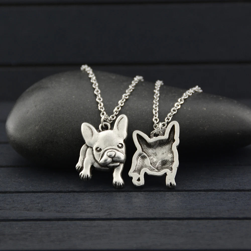 Stainless Steel French Bulldog Dog Pendant Necklace Pendant