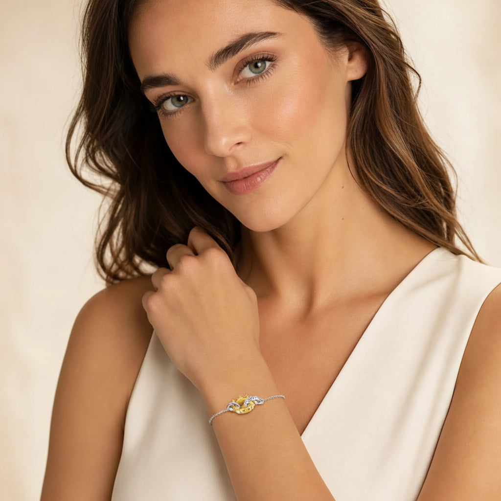 Royal Crown Bracelet in 925 Sterling Silver with Zircon Stones