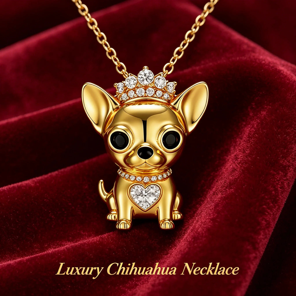 Collection of CZ Stone Dog Pendant Necklaces MANY BREEDS in Gold/Silver Tone Alloy - Choose Your Breed