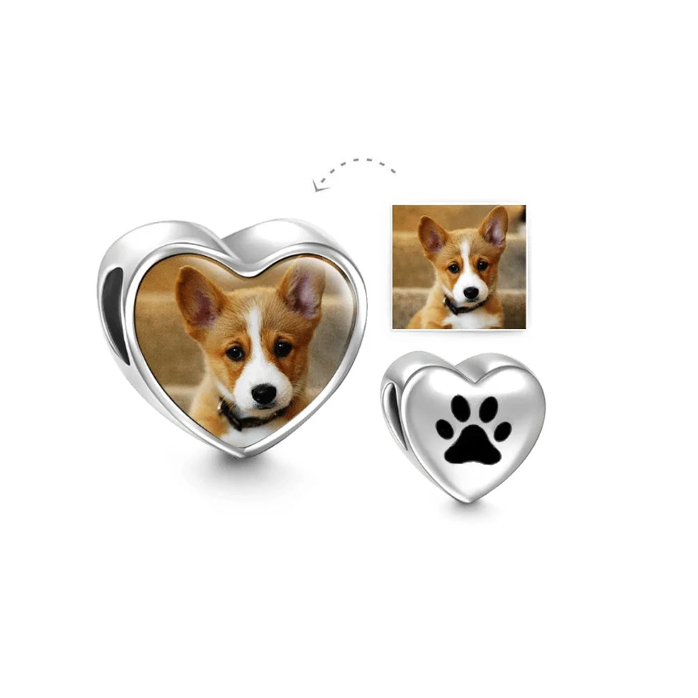 Pet Photo Pendant Made with Stainless Steel in Heart Shape