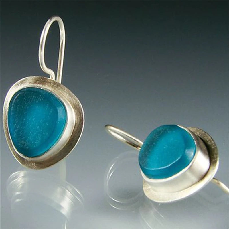Unique Collection of Zinc Alloy Resin Dangle Earrings - Geometric Asymmetric Boho Trendy