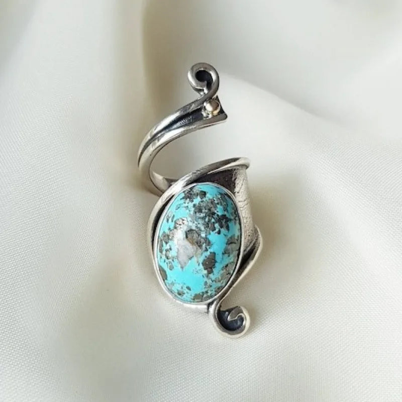 Amazing Collection of Turquoise Adjustable Zinc Alloy Rings - Bold, Statement, Boho