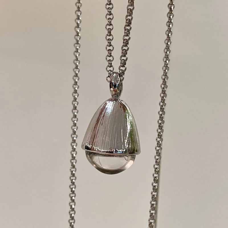 Large Clear Water Resin Drop Copper Pendant - Bold, Statement