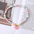Customizable Heart Alloy Pendant Colorful Resin Bead Necklace for Cats & Dogs - Name Tag