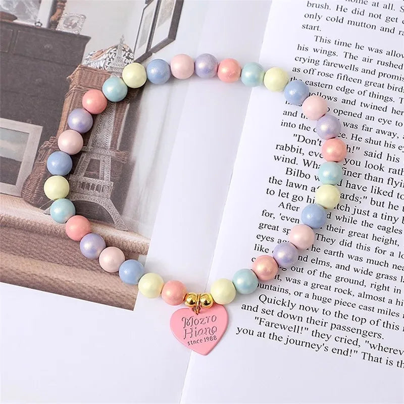 Customizable Heart Alloy Pendant Colorful Resin Bead Necklace for Cats & Dogs - Name Tag