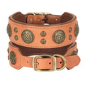 Genuine Leather Medium Size Dog Collar - Cool Spiked Studded Adjustable