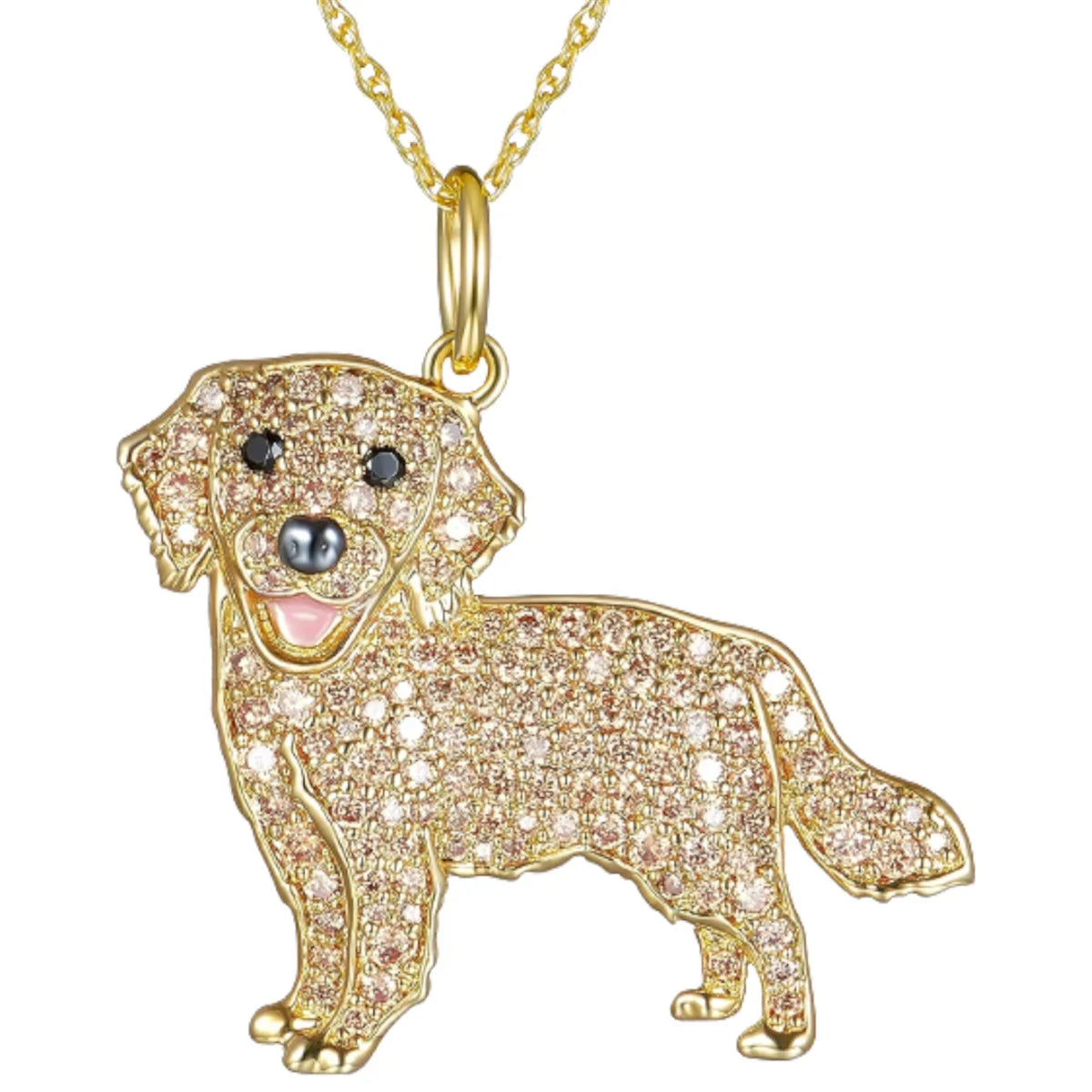 Collection of Dog Pendant Necklaces VARIOUS BREEDS Made with Zinc Alloy & CZ Diamonds