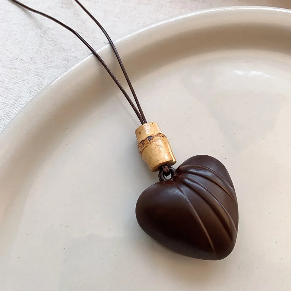 Retro Wooden Pendant Aluminum Alloy Chain Necklace Selection