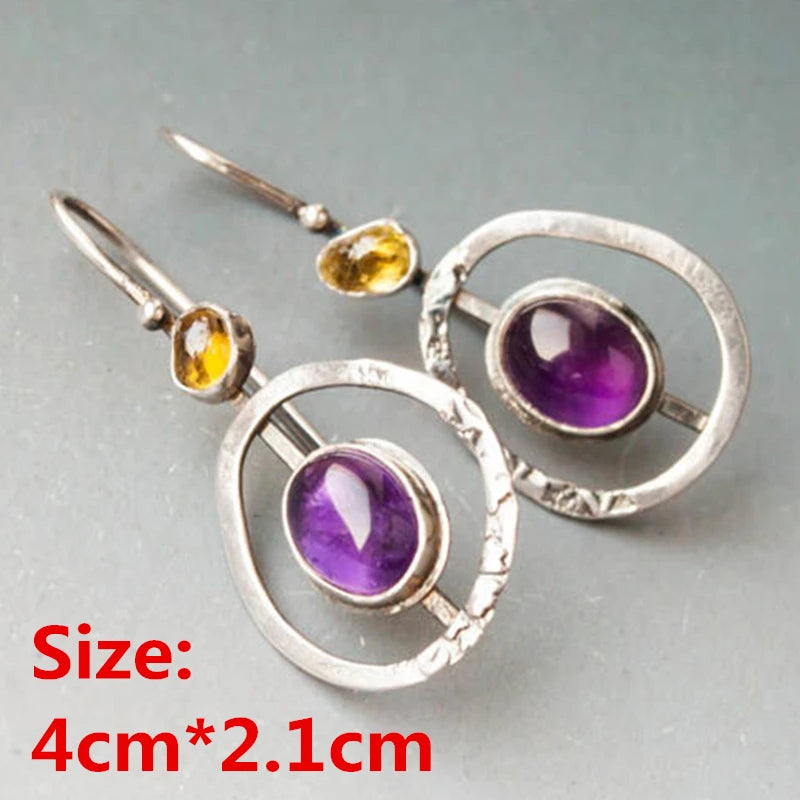 Unique Collection of Zinc Alloy Resin Dangle Earrings - Geometric Asymmetric Boho Trendy