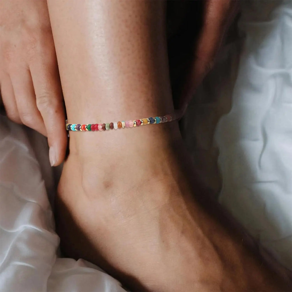Natural Stone Handmade Beaded Anklet Summer Bracelet