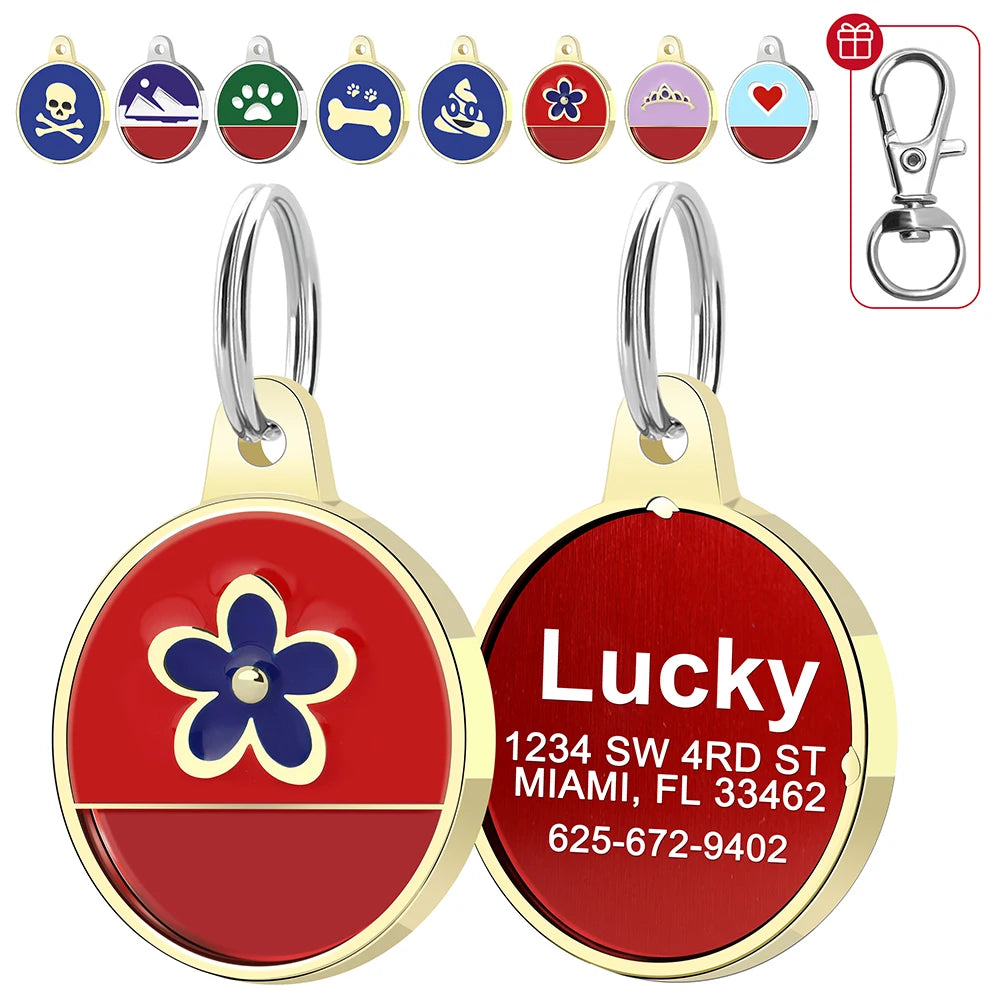 Metal Dog ID Tag Custom Engraved Choose Your Style