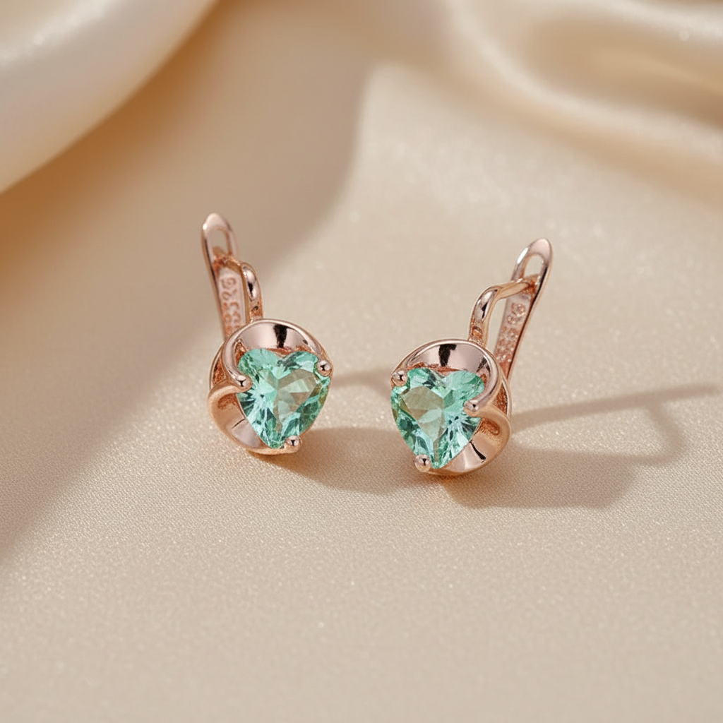 14K Gold Plated Copper Zircon Earrings