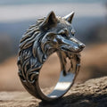 Gothic Wolf Head Stainless Steel Band Ring