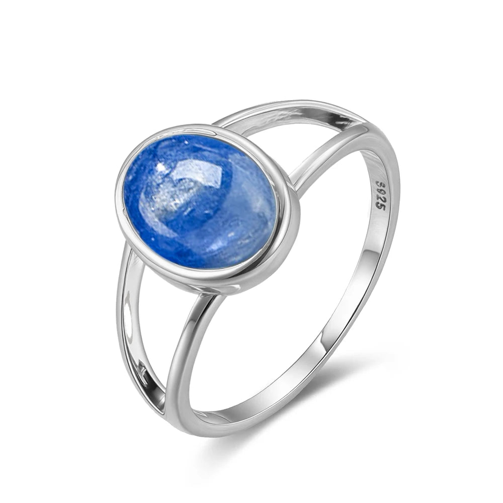 925 Sterling Silver Ring Natural 8-10mm Moonstone Ring