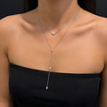 18K Gold-Plated Stainless-Steel Necklaces in Gold or Silver with Zircon Stone